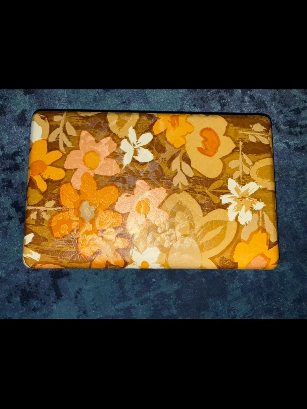 Vintage Mele 70s Retro Flower Power Hard Case Travel Jewelry Earring Box